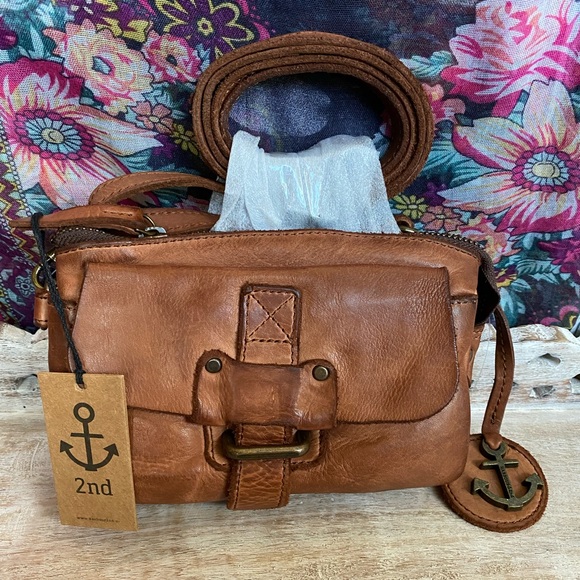 Harbour 2nd Handbags - Harbour 2nd Triple Entry Crossbody Bag Cognac
